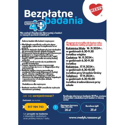 BEZPŁATNE BADANIA